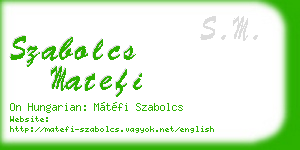 szabolcs matefi business card